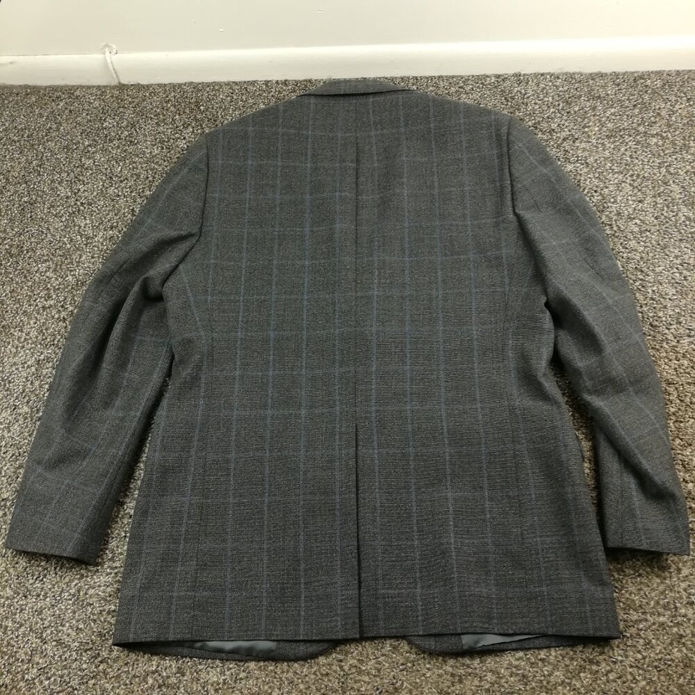 Brooks Brothers Sport Coat Italy Wool Windowpane Plaid Gray Blue 42R Fitzgerald - Picture 9 of 13